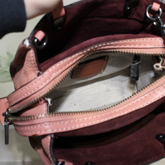 Coach Rogue 17 in Pewter Melon Pink Satchel Mini Bag - Picture 11 of 12